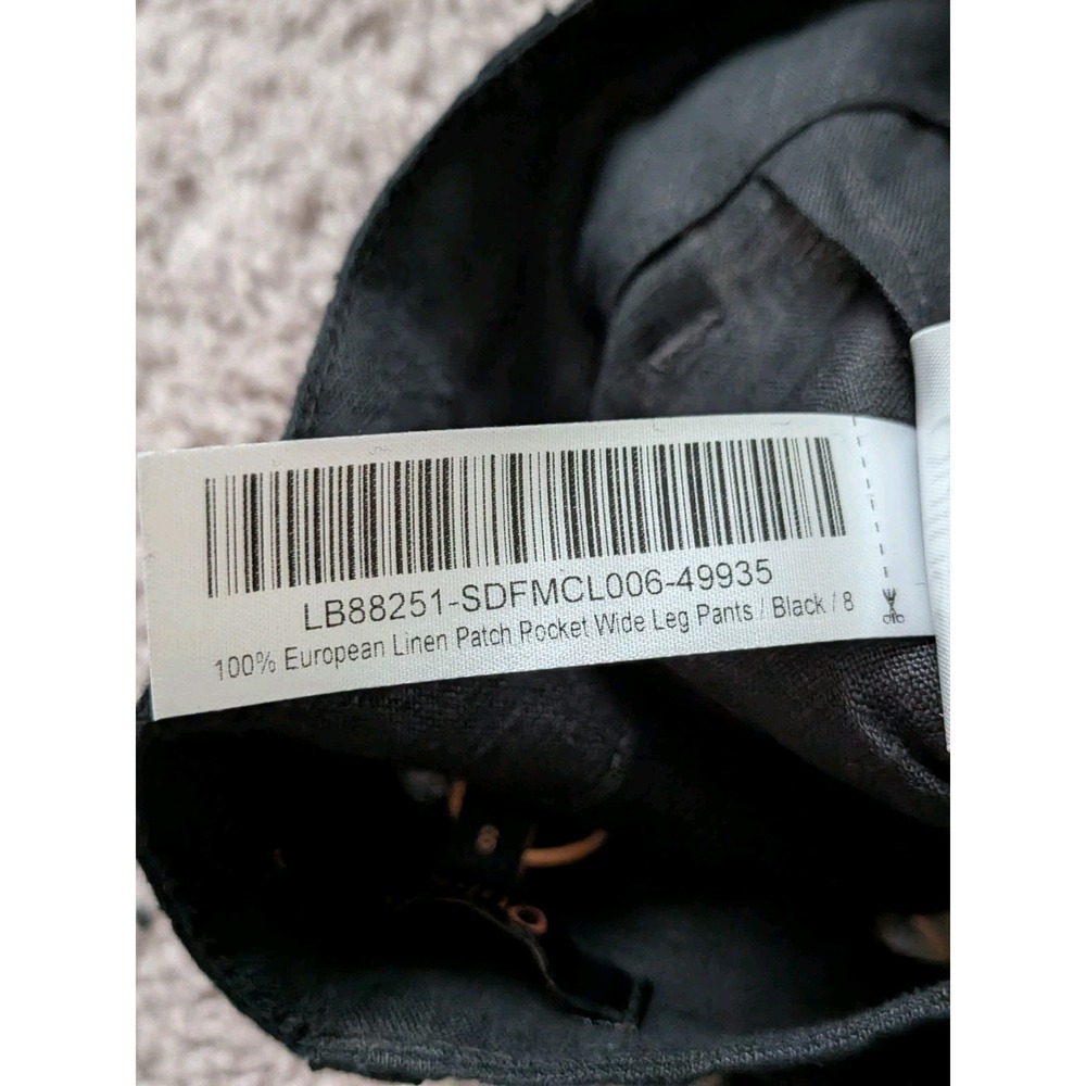 Quince 100% European Linen Patch Pocket Wide Leg Pants Black Size 8 NWT - Picture 7 of 12